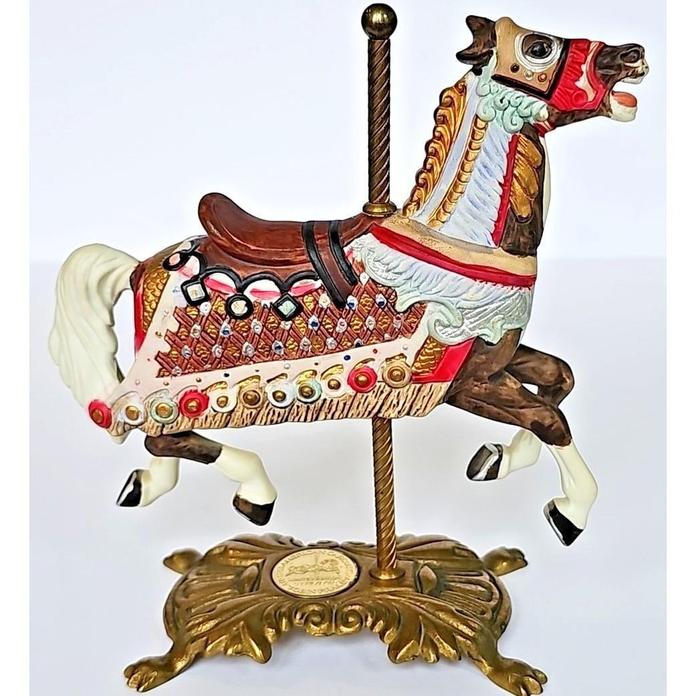 Vintage Tobin Fraley American Carousel Horse Figurine Brass Base Limited Edition